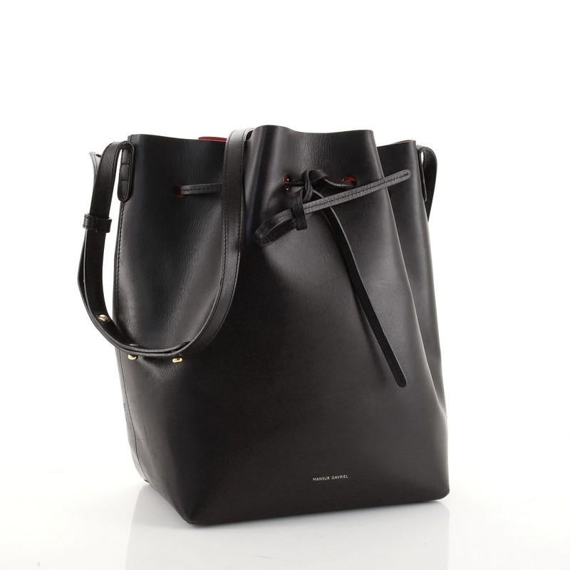 Black Mansur Gavriel Bucket Bag Leather Large