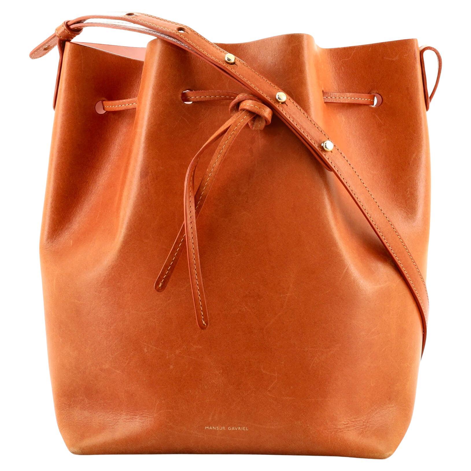 Mansur Gavriel Red Leather Bucket Bag at 1stDibs