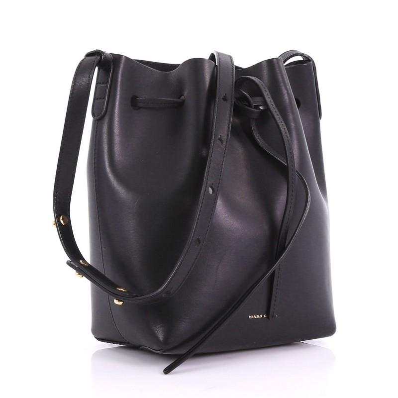 Black Mansur Gavriel Bucket Bag Leather Mini