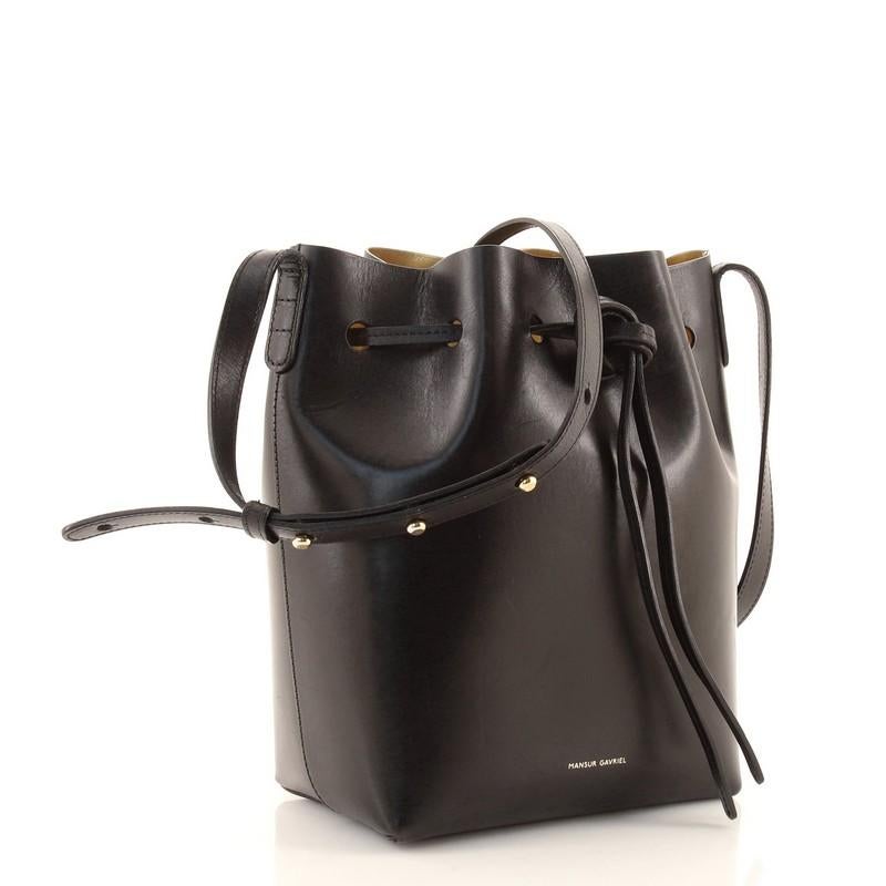 Black Mansur Gavriel Bucket Bag Leather Mini