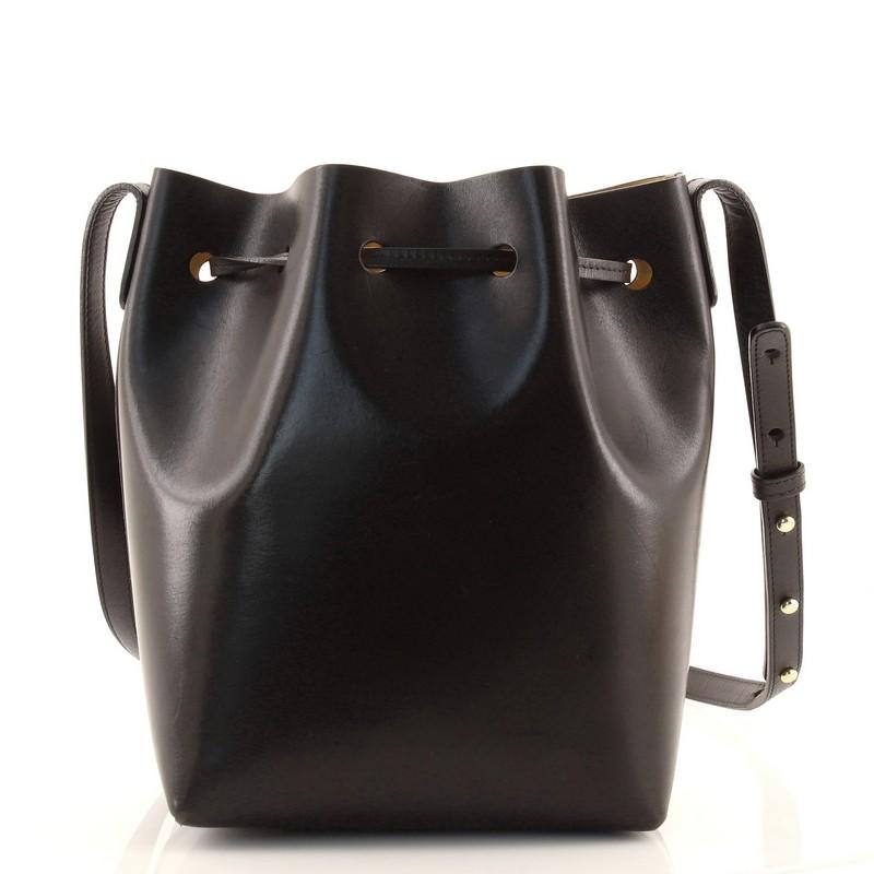 Mansur Gavriel Bucket Bag Leather Mini In Good Condition In NY, NY