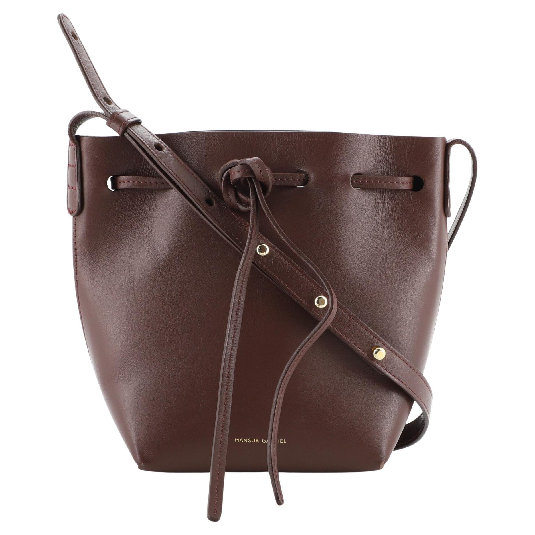 Mansur Gavriel Black Leather Bucket Bag at 1stDibs