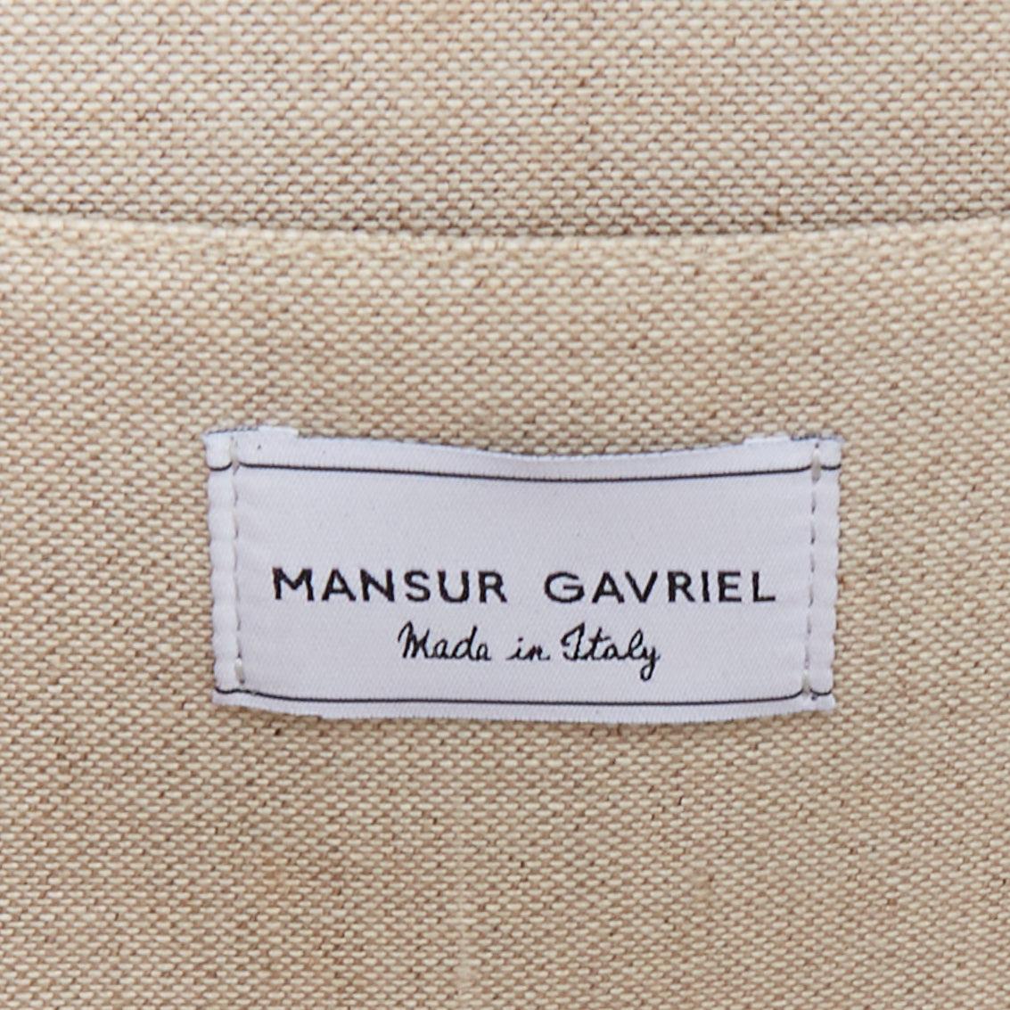 MANSUR GAVRIEL Circle black red striped fabric leather trim crossbody bag For Sale 5