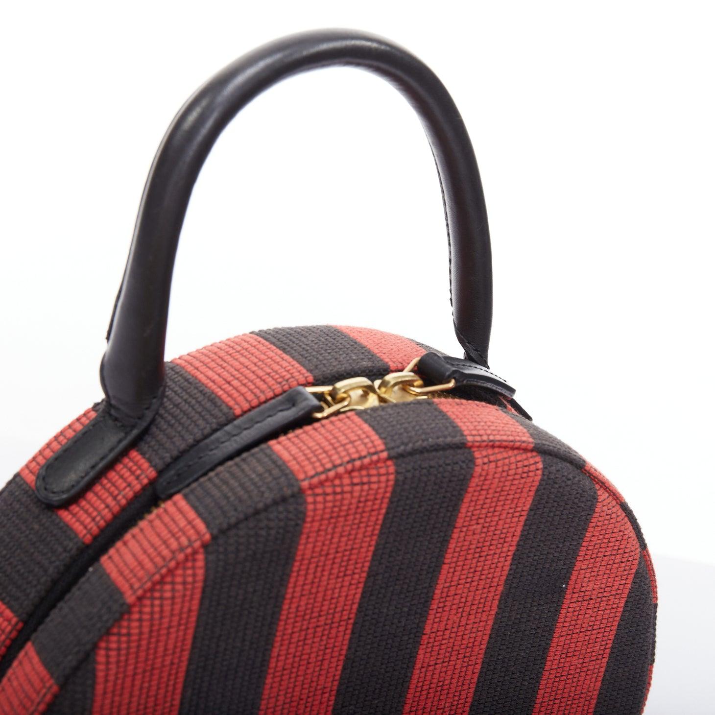 MANSUR GAVRIEL Circle black red striped fabric leather trim crossbody bag For Sale 3