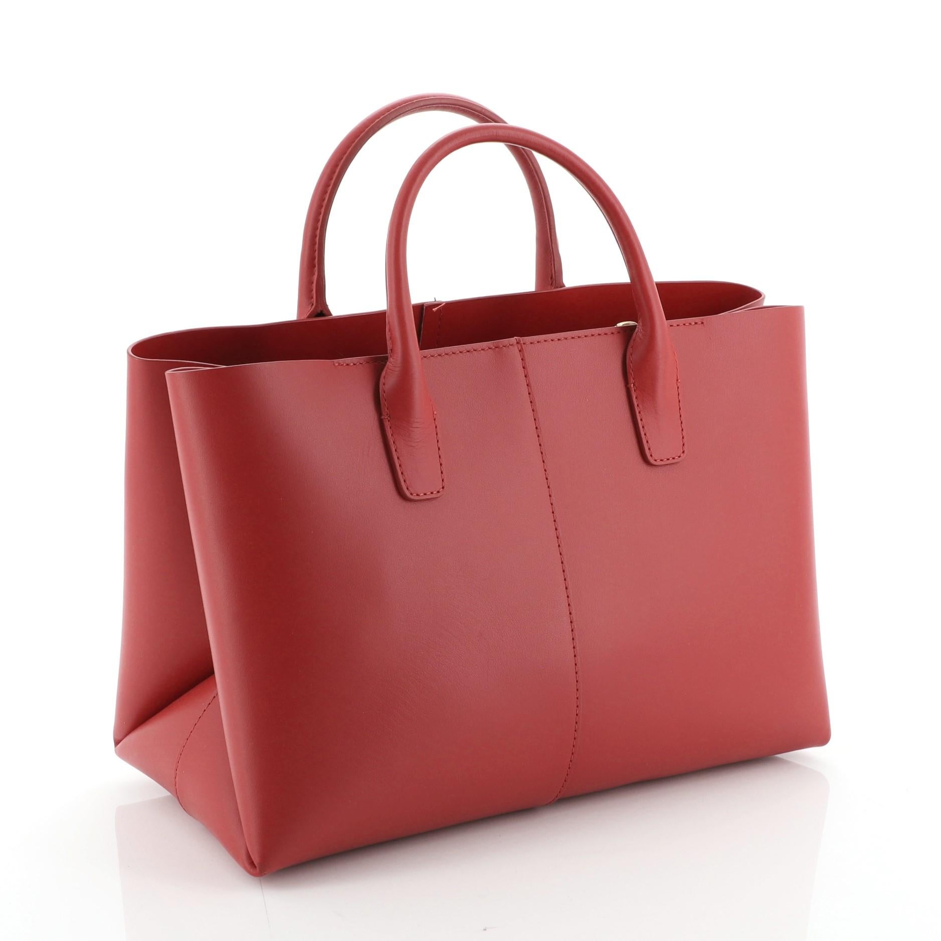 Red Mansur Gavriel Convertible Folded Tote Leather Mini