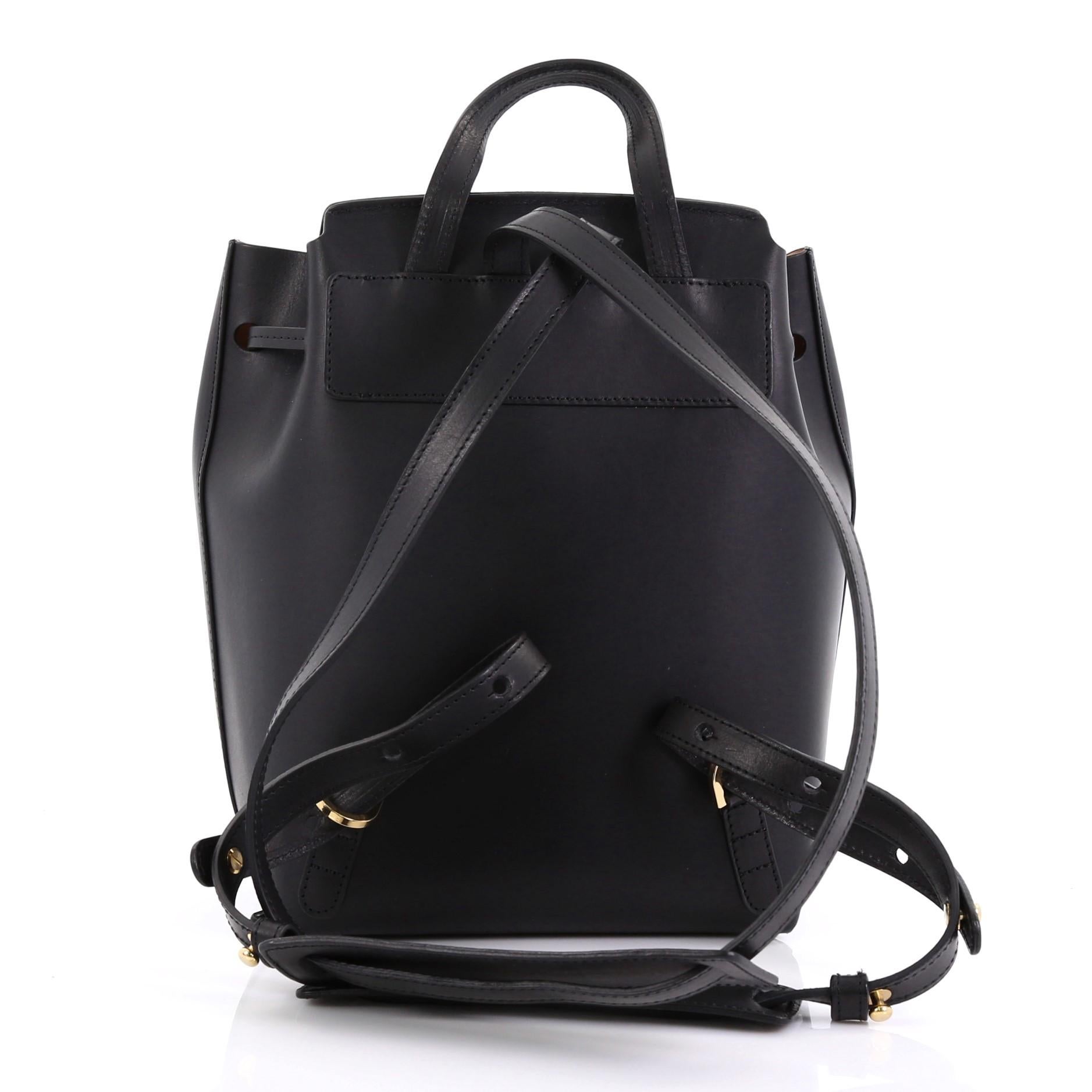 Mansur Gavriel Drawstring Backpack Leather Mini In Good Condition In NY, NY