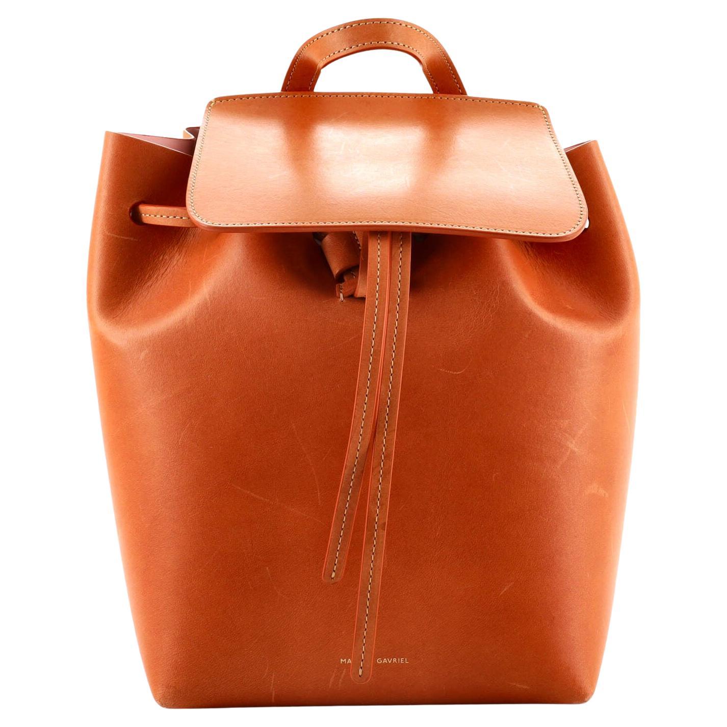 Mansur Gavriel Flamma Red Leather Mini Backpack Bag For Sale at 1stDibs