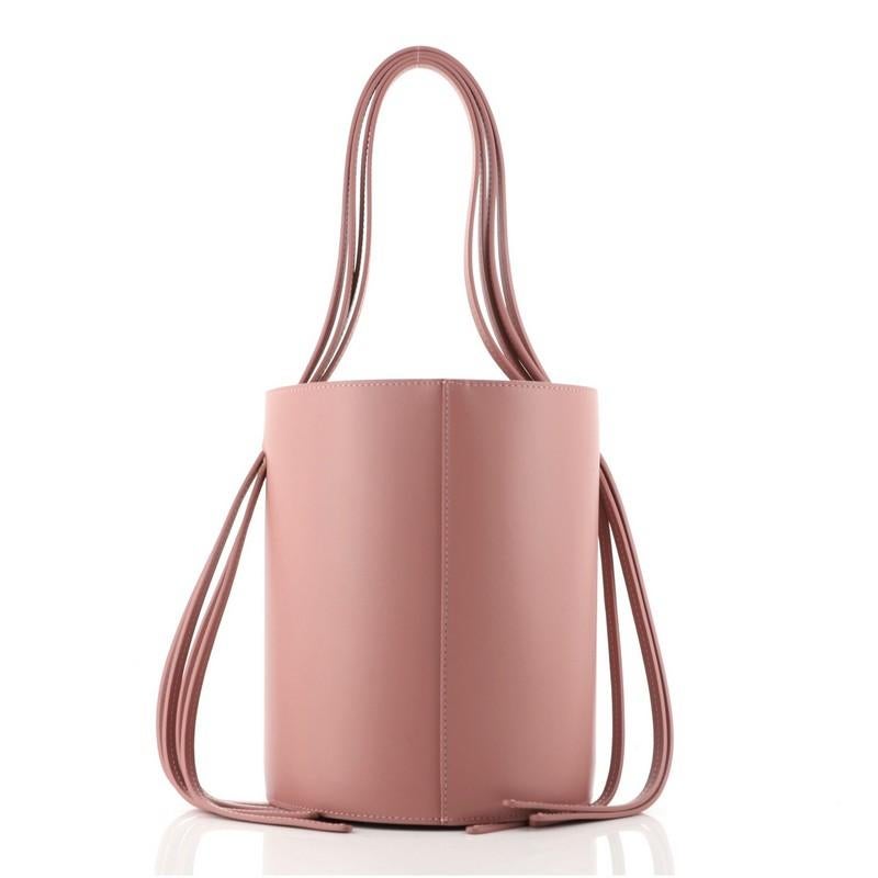 Mansur Gavriel Fringe Bucket Bag Leather In Good Condition In NY, NY