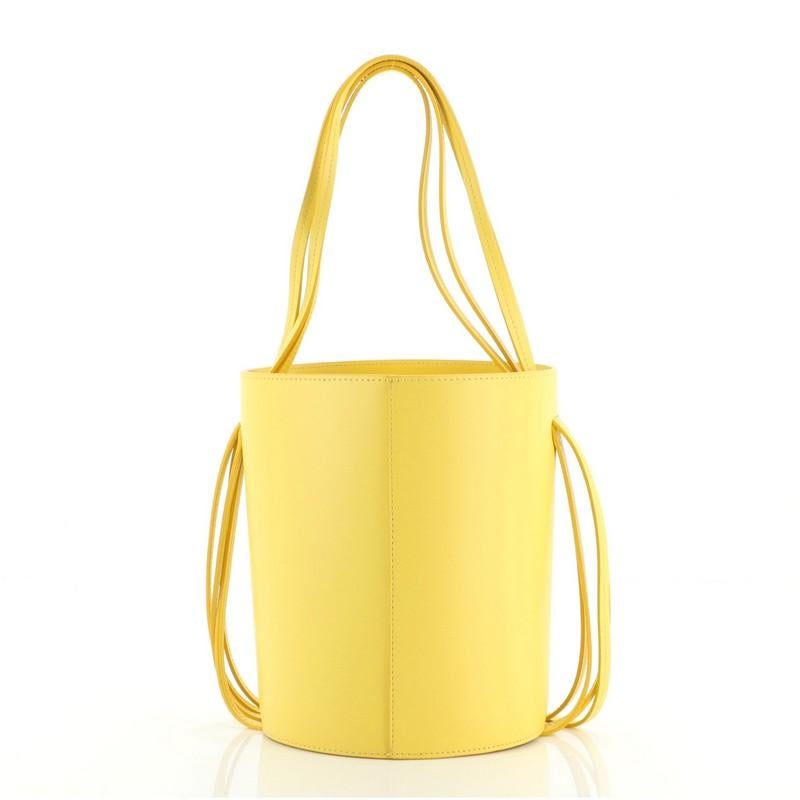 Yellow Mansur Gavriel Fringe Bucket Bag Leather