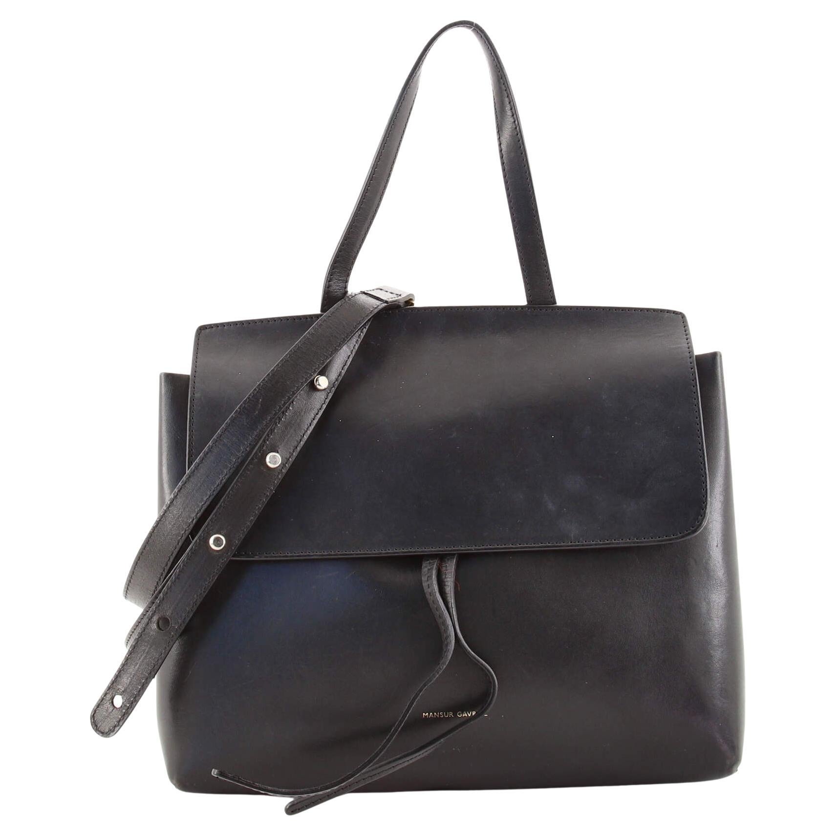 MANSUR GAVRIEL Black Leather Red Interior Tote Bag at 1stDibs black