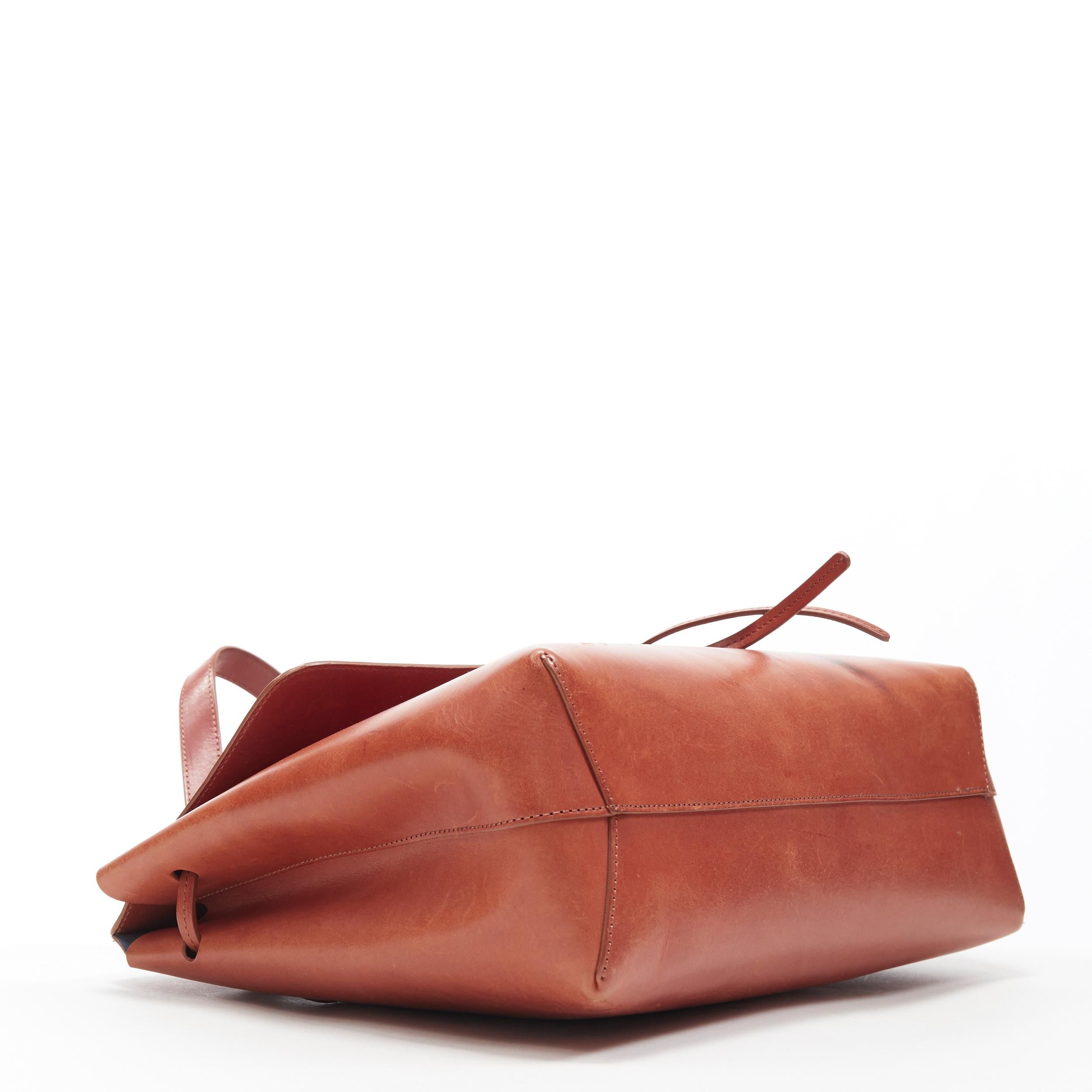 Brown MANSUR GAVRIEL Lady cognac brown smooth leather flap shoulder satchel bag