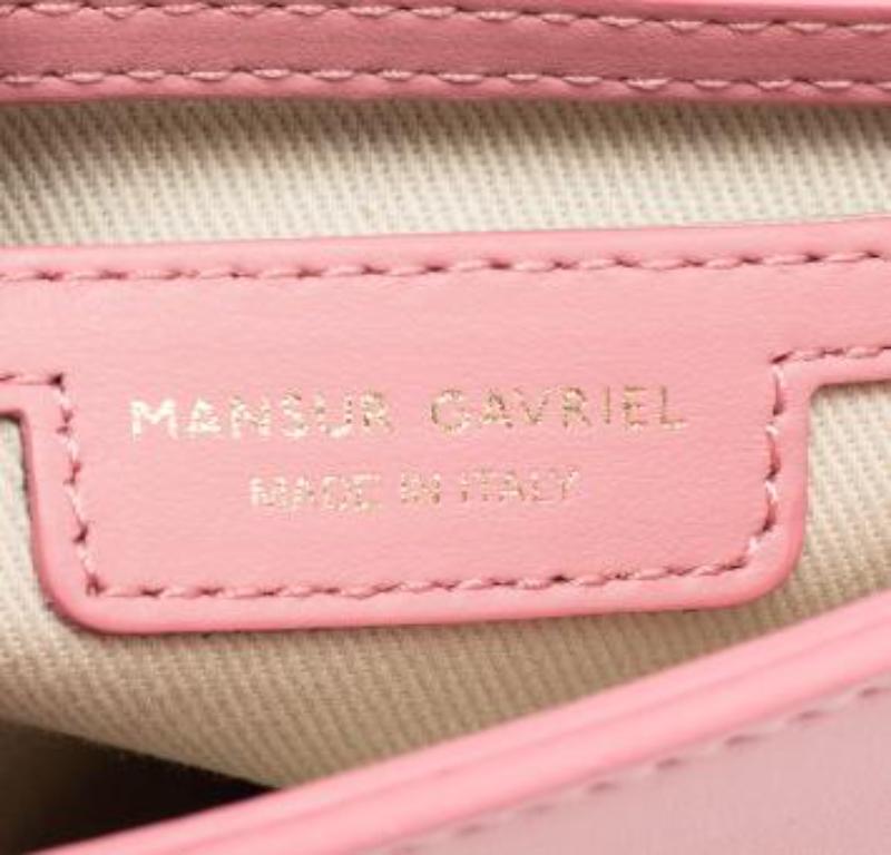 Mansur Gavriel Hellrosa Leder-Mini-Umhängetasche im Angebot 5