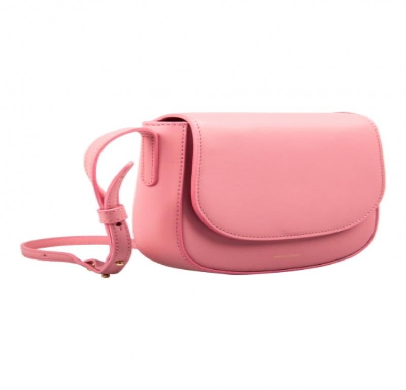 Mansur Gavriel Hellrosa Leder-Mini-Umhängetasche im Angebot 1