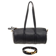 Mansur Gavriel Navy Blue Lambskin Leather Mini Duffle Crossbody Bag