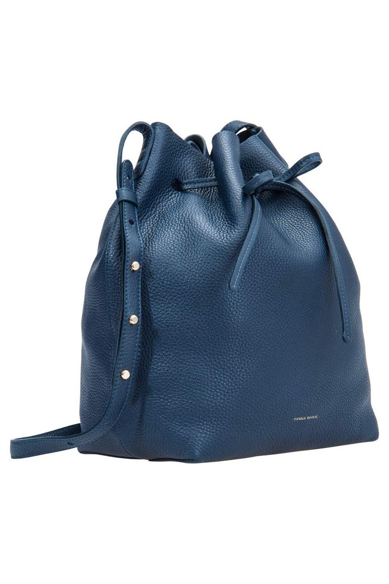Mansur Gavriel Navy Blue Leather Bucket Bag at 1stDibs navy blue