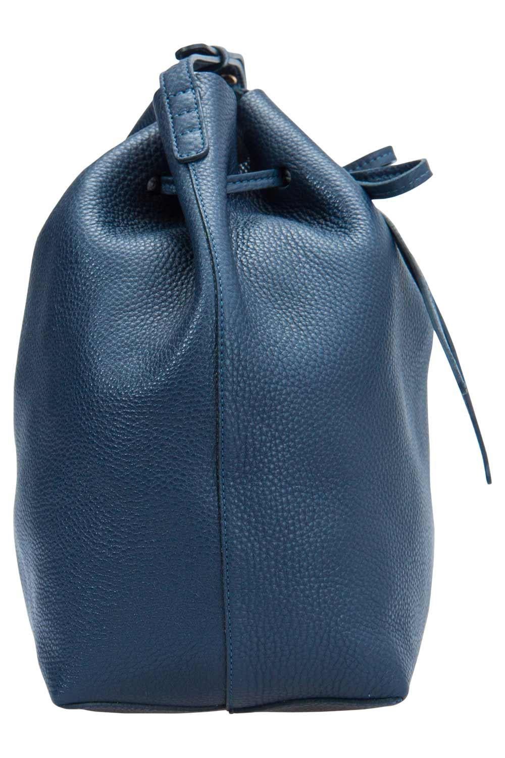 Mansur Gavriel Navy Blue Leather Bucket Bag In New Condition In Dubai, Al Qouz 2