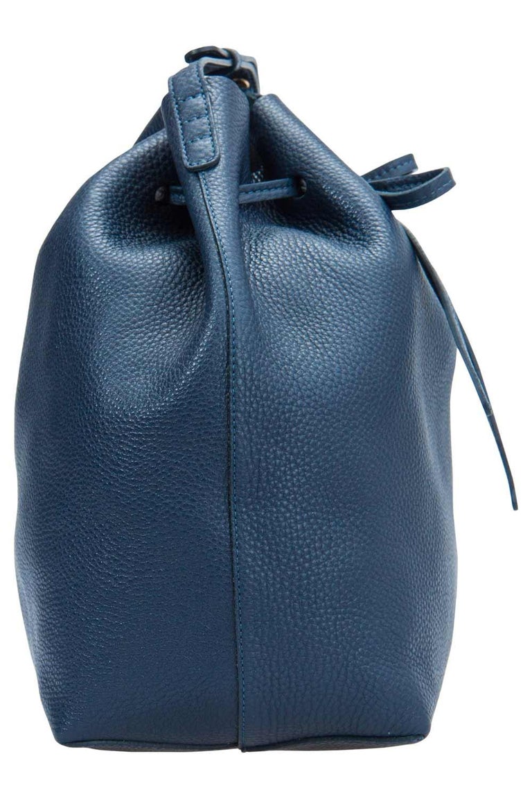 Mansur Gavriel Navy Blue Leather Bucket Bag at 1stDibs navy blue