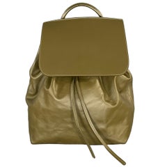 MANSUR GAVRIEL Olive Contrast Stitch Leather Backpack Bags