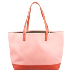 Used Mansur Gavriel Peach/Brown Canvas and Leather Large Tote