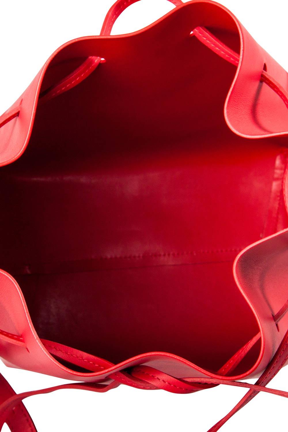 Mansur Gavriel Red Leather Bucket Bag In New Condition In Dubai, Al Qouz 2