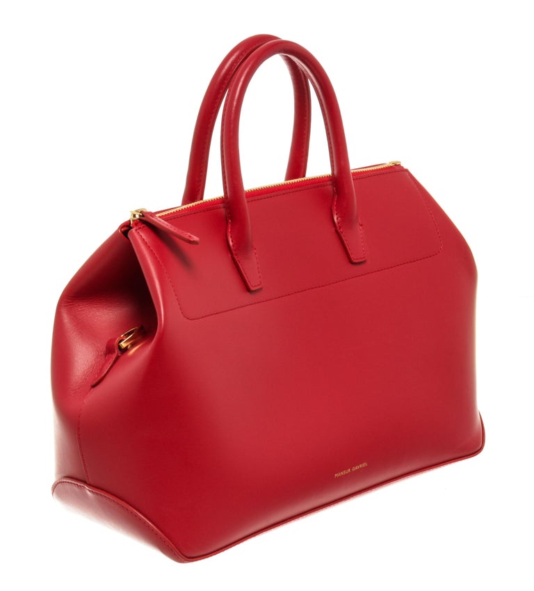 Mansur Gavriel Red Leather Handbag For Sale at 1stDibs