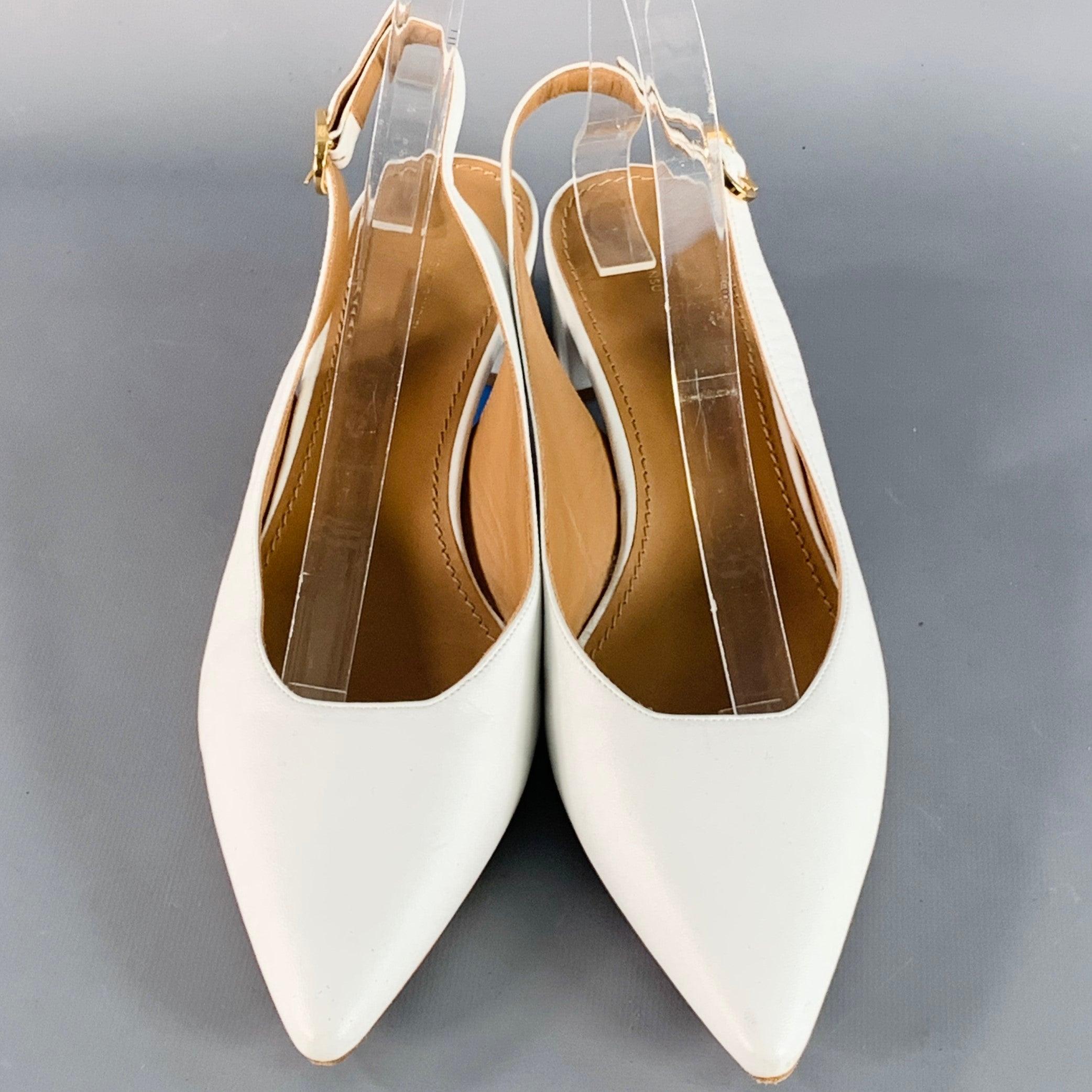 Mansur Gavriel Taglia 10.5 Pompe in pelle bianca con tacco a spillo In condizioni buone in vendita a San Francisco, CA