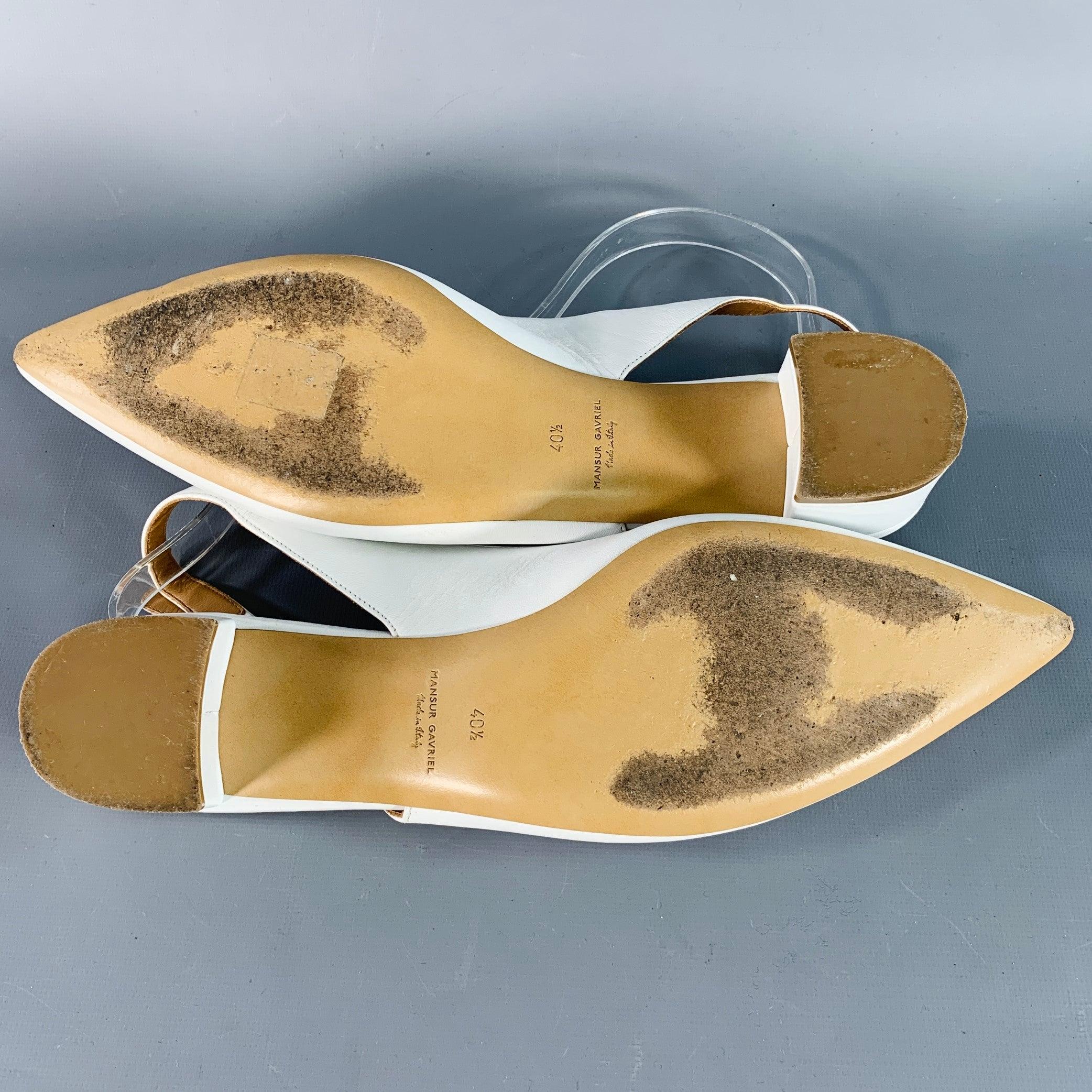 Mansur Gavriel Taglia 10.5 Pompe in pelle bianca con tacco a spillo in vendita 1