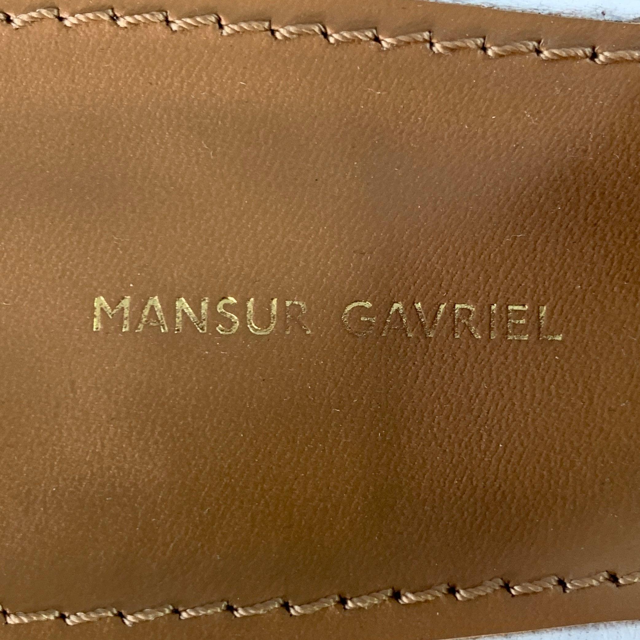 Mansur Gavriel Taglia 10.5 Pompe in pelle bianca con tacco a spillo in vendita 3