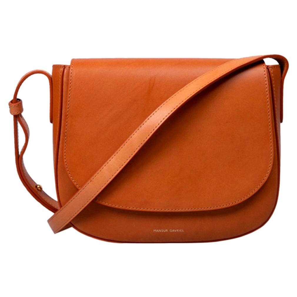 Mansur Gavriel Vegetable-Tanned Leather Cross-Body Bag in Brown