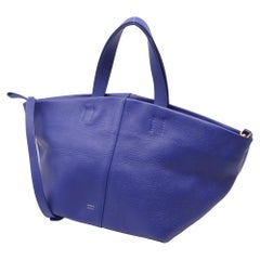 Mansur Gavriel Tulipano Tote Bag in Blue Calf Leather