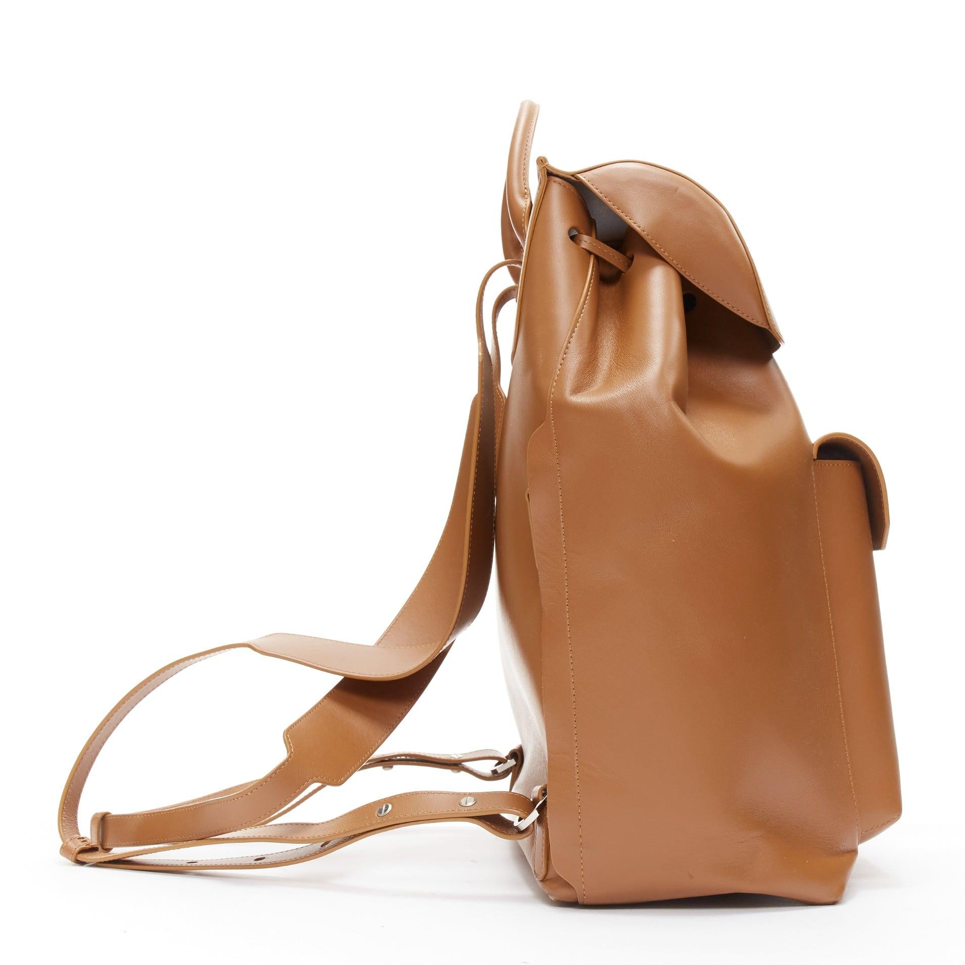 MANSUR GAVRIEL vegetable tanned calfskin leather minimal classic backpack bag In Good Condition In Hong Kong, NT