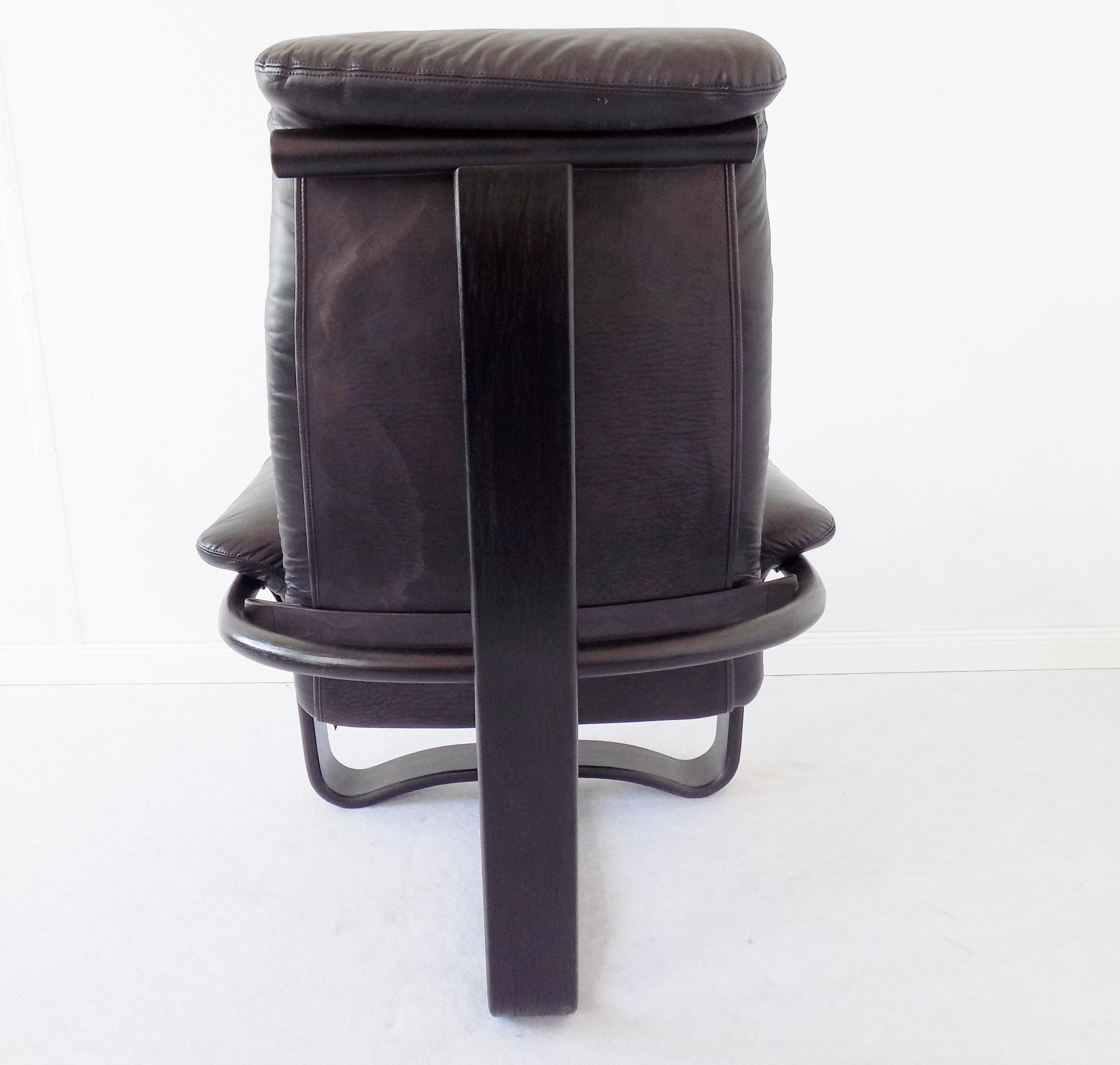Mid-20th Century Manta Chair by Ingmar Relling for Westnofa, Black Leather, Scandinavian modern For Sale