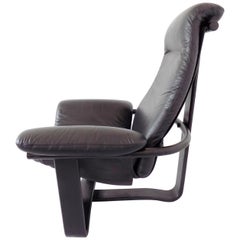 Vintage Manta Chair by Ingmar Relling for Westnofa, Black Leather, Scandinavian modern