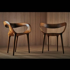 'Manta' Contemporary Dining Chair in Fumed Oak by Object Studio