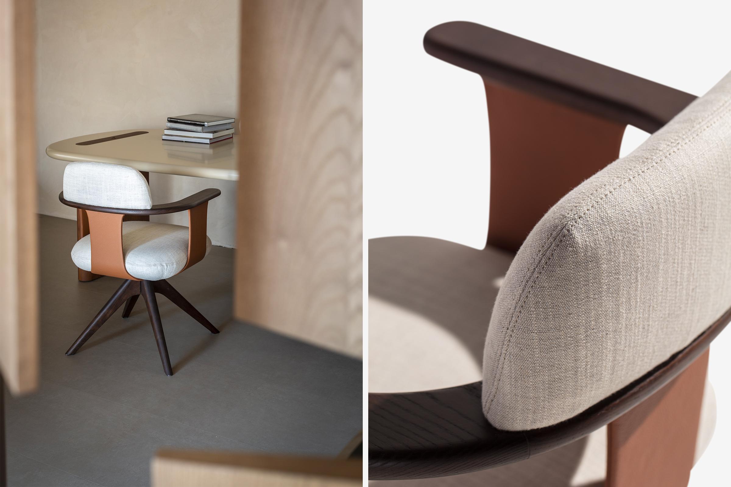 Manta P Carpanese Home Italia Sessel mit Holzbeinen (Moderne) im Angebot