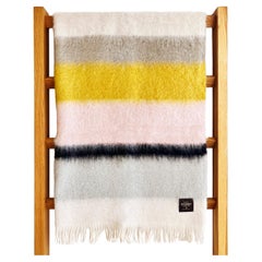 Mantas Ezcaray Color Block Fuzzy Mohair Blanket Throw