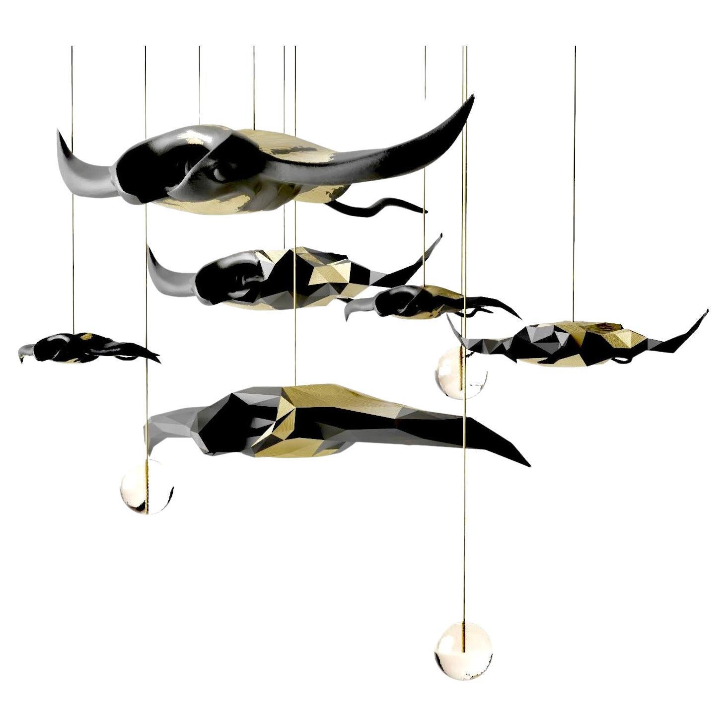 Mantas Ray Chandelier For Sale