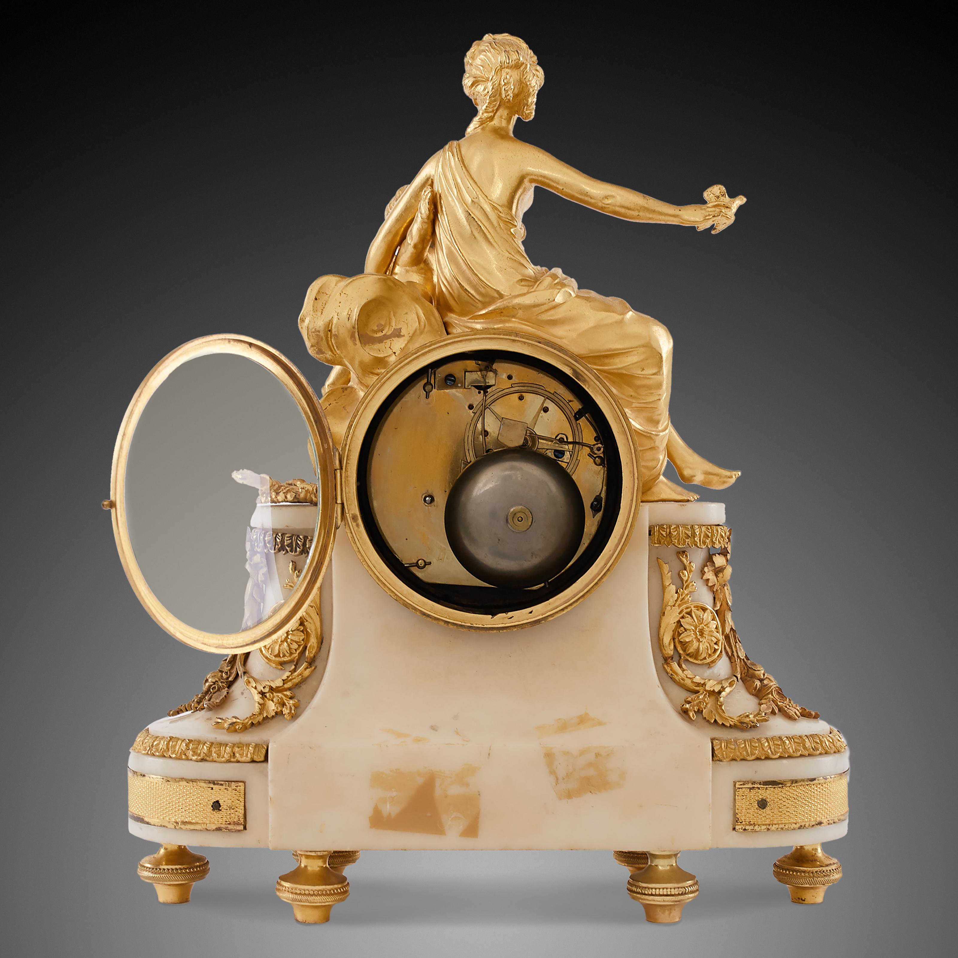 Mantel Clock 18th Century Louis XV Period by Diot À Paris In Excellent Condition For Sale In Warsaw, PL