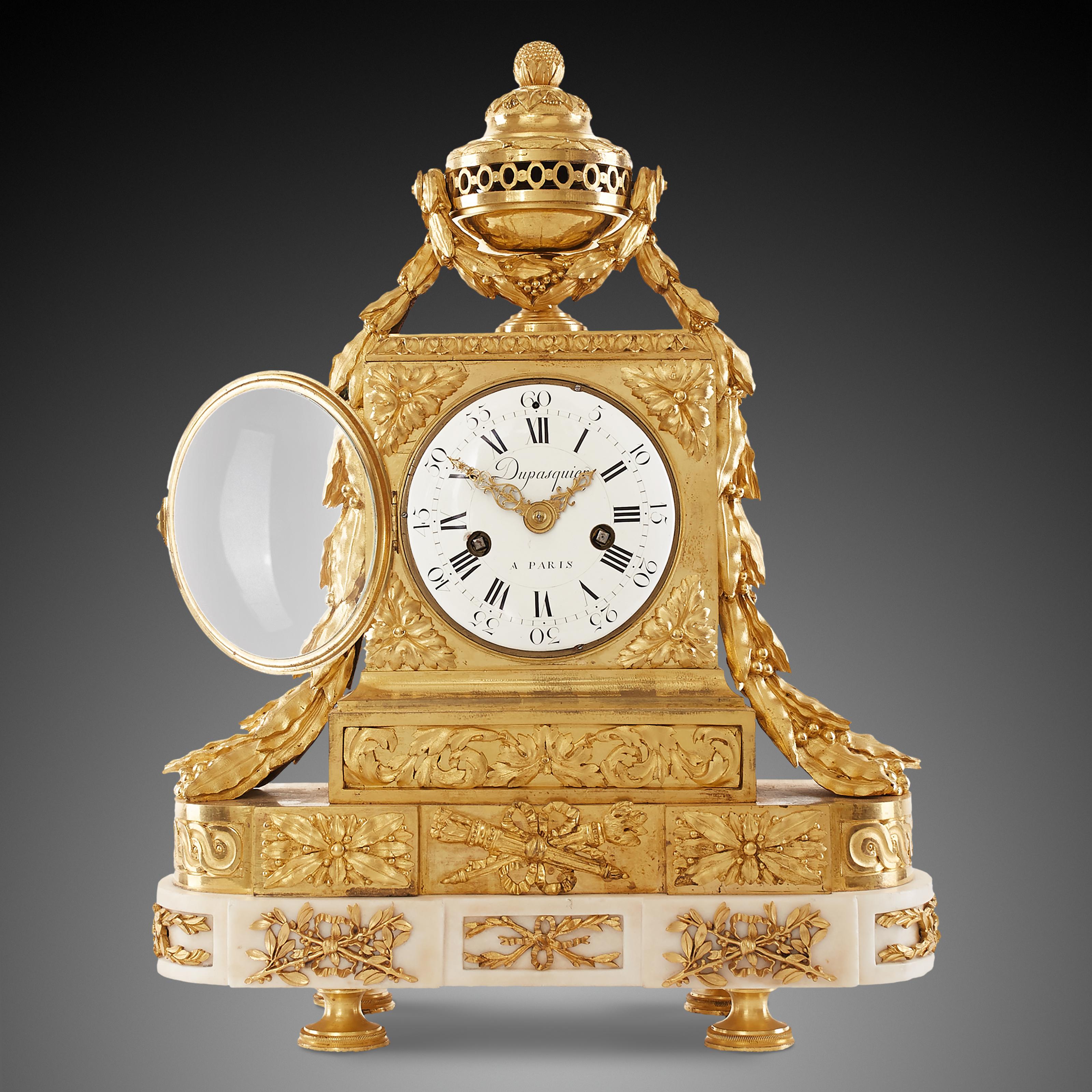 French Mantel Clock 18th Century Louis XV Period by Dupasquier À Paris