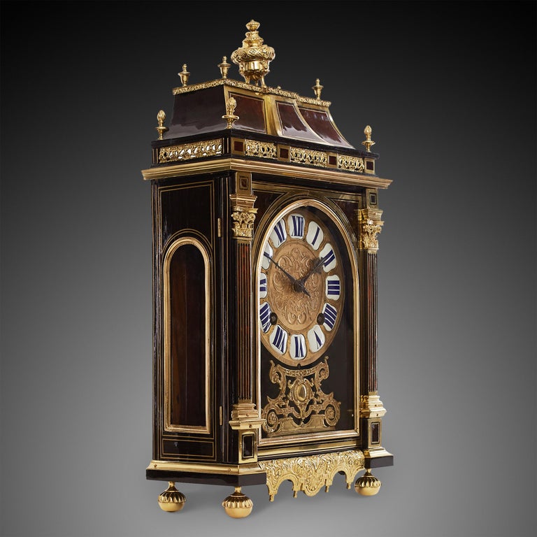Gilt Mantel Clock 18th Century Louis Xv Period by Estienne Menu À, Paris For Sale