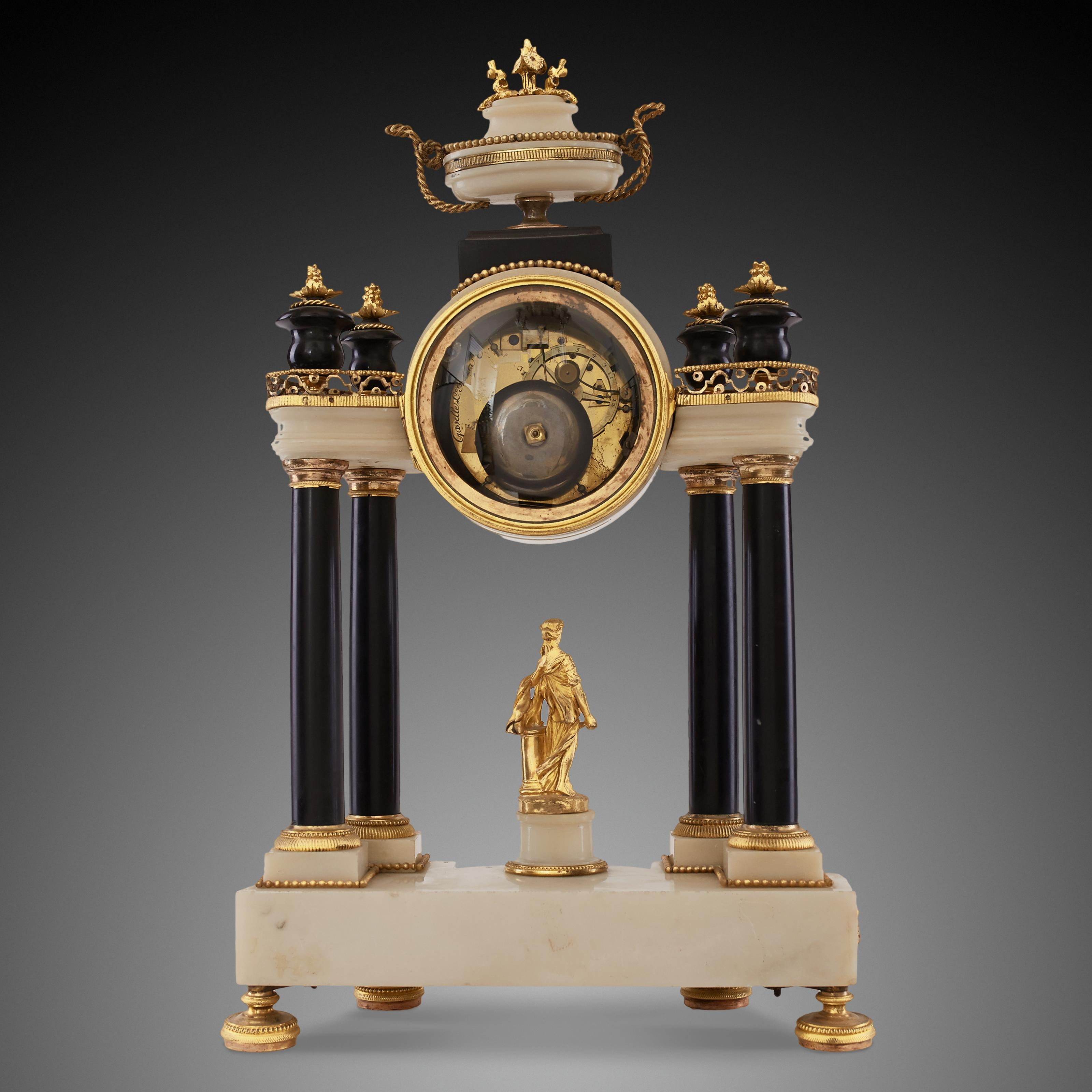 French Mantel Clock 18th Century Louis XV Period by Gavelle L'e Aaria For Sale