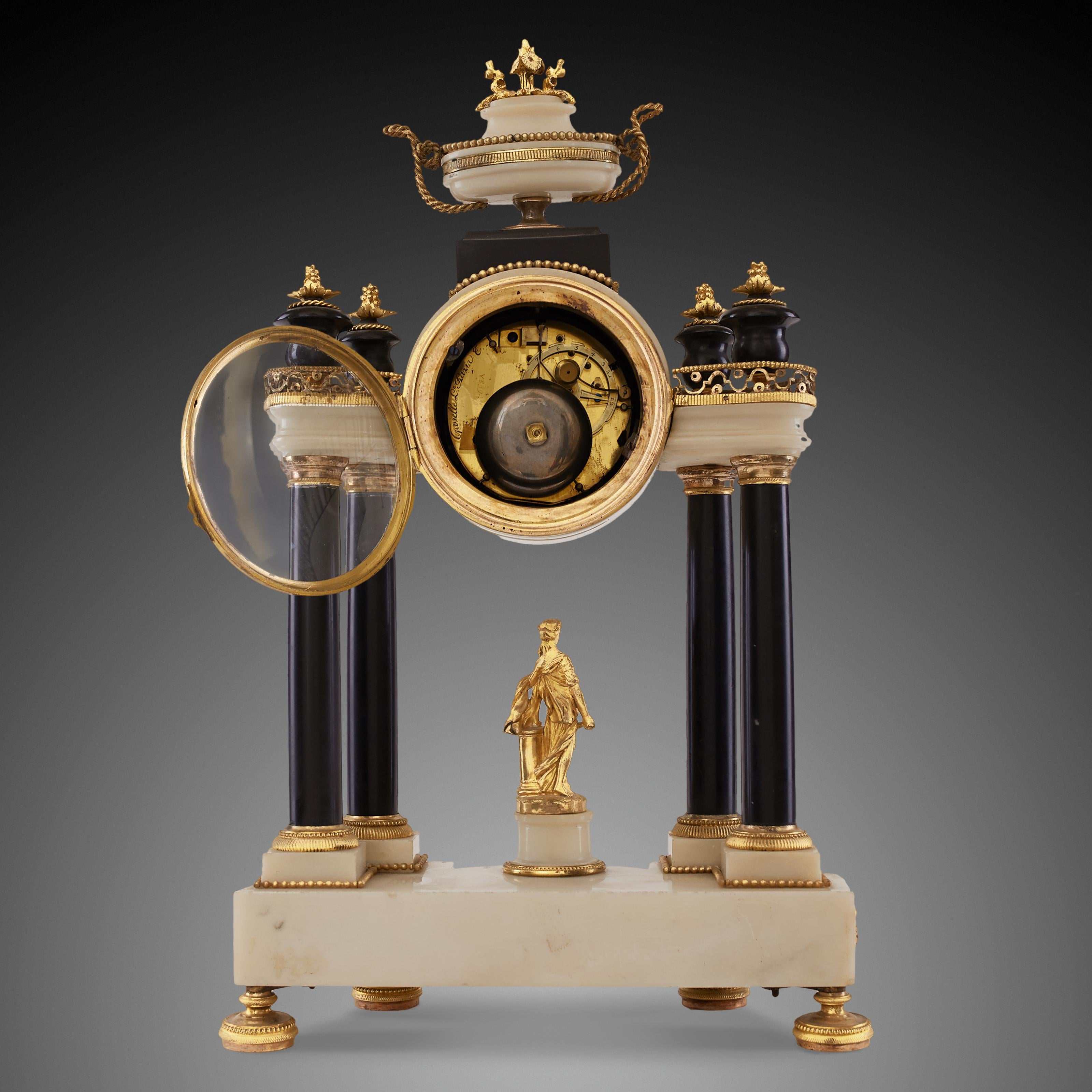 Gilt Mantel Clock 18th Century Louis XV Period by Gavelle L'e Aaria For Sale