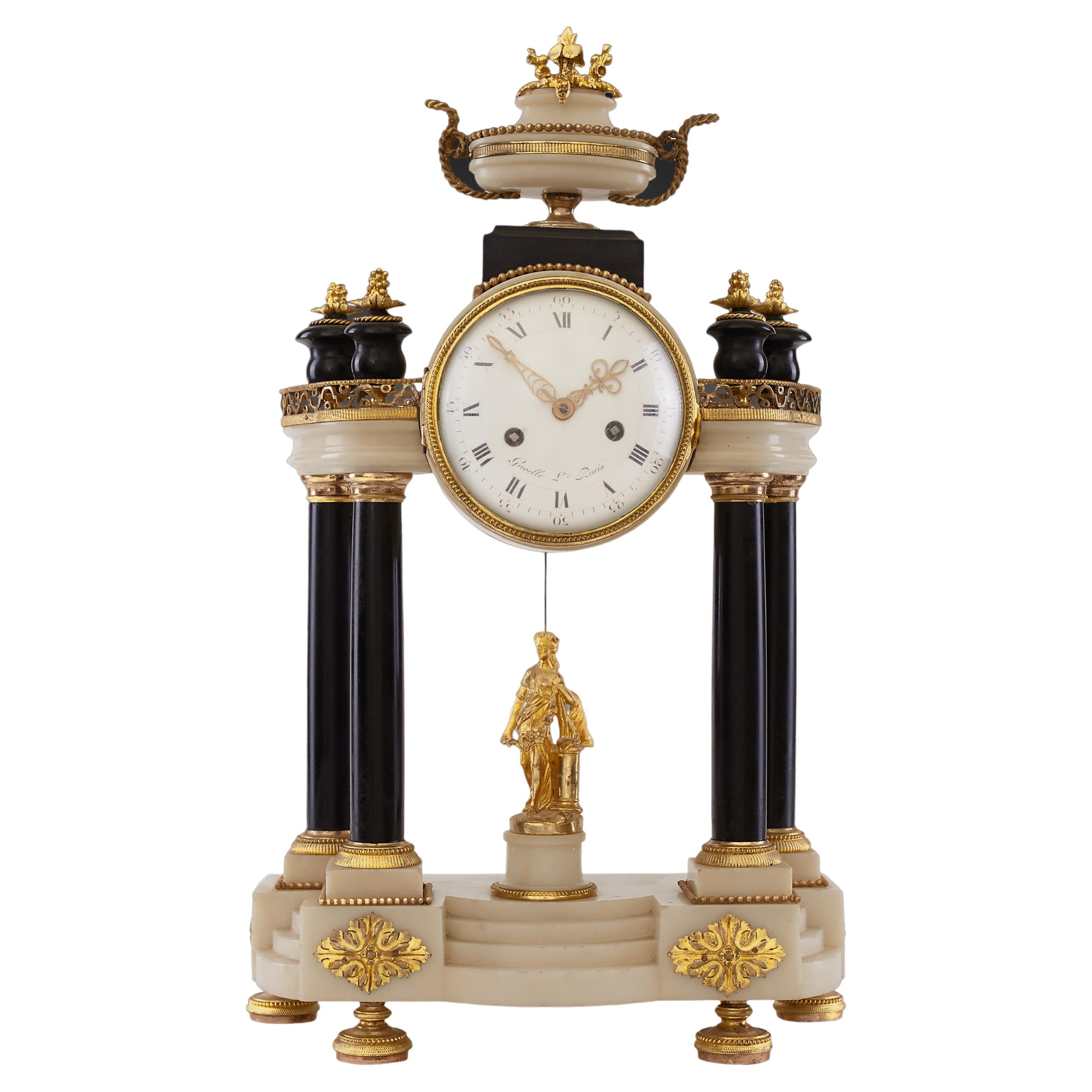 Mantel Clock 18th Century Louis XV Period by Gavelle L'e Aaria