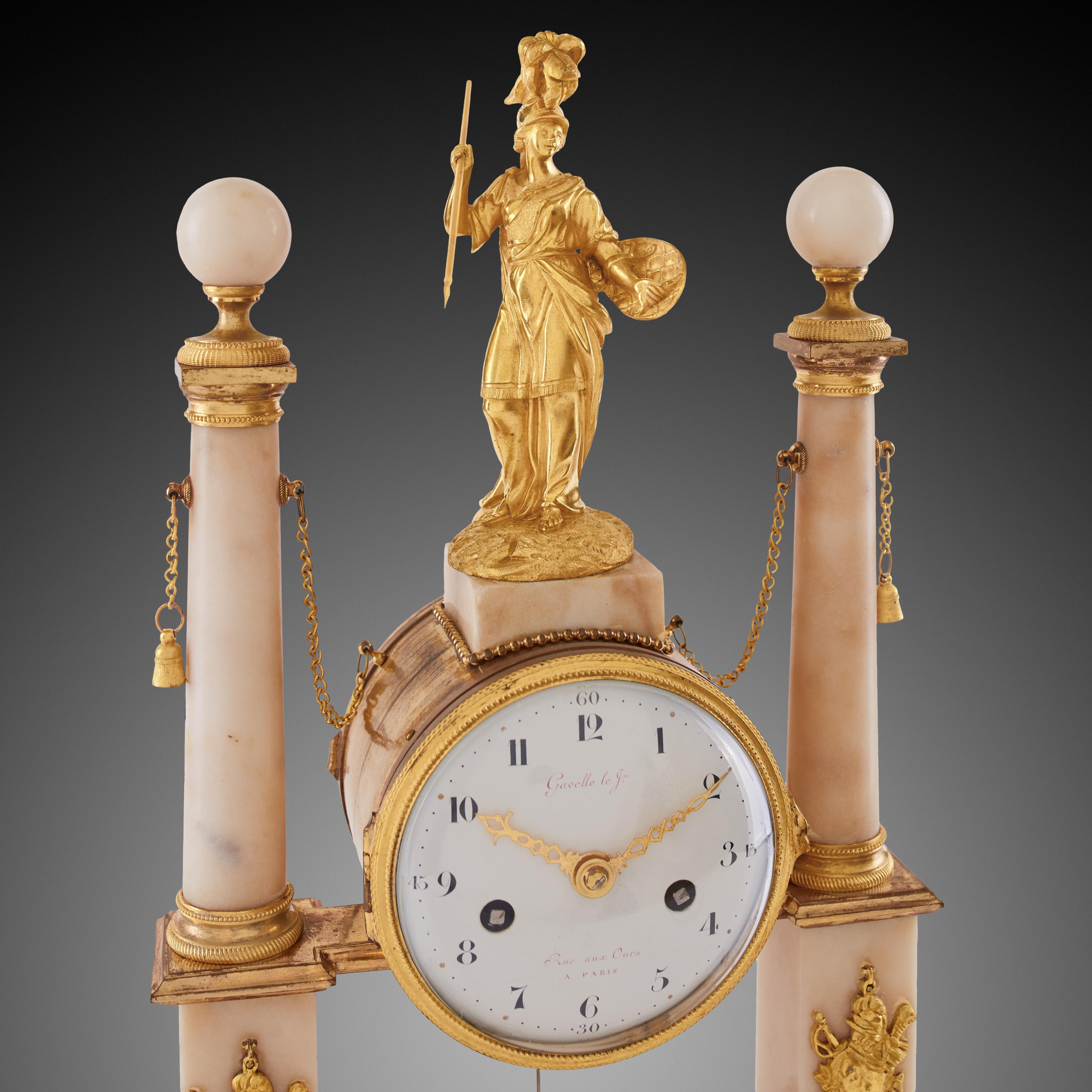 18th Century and Earlier Mantel Clock 18th Century Louis XV Period by Gavelle Le Paris For Sale