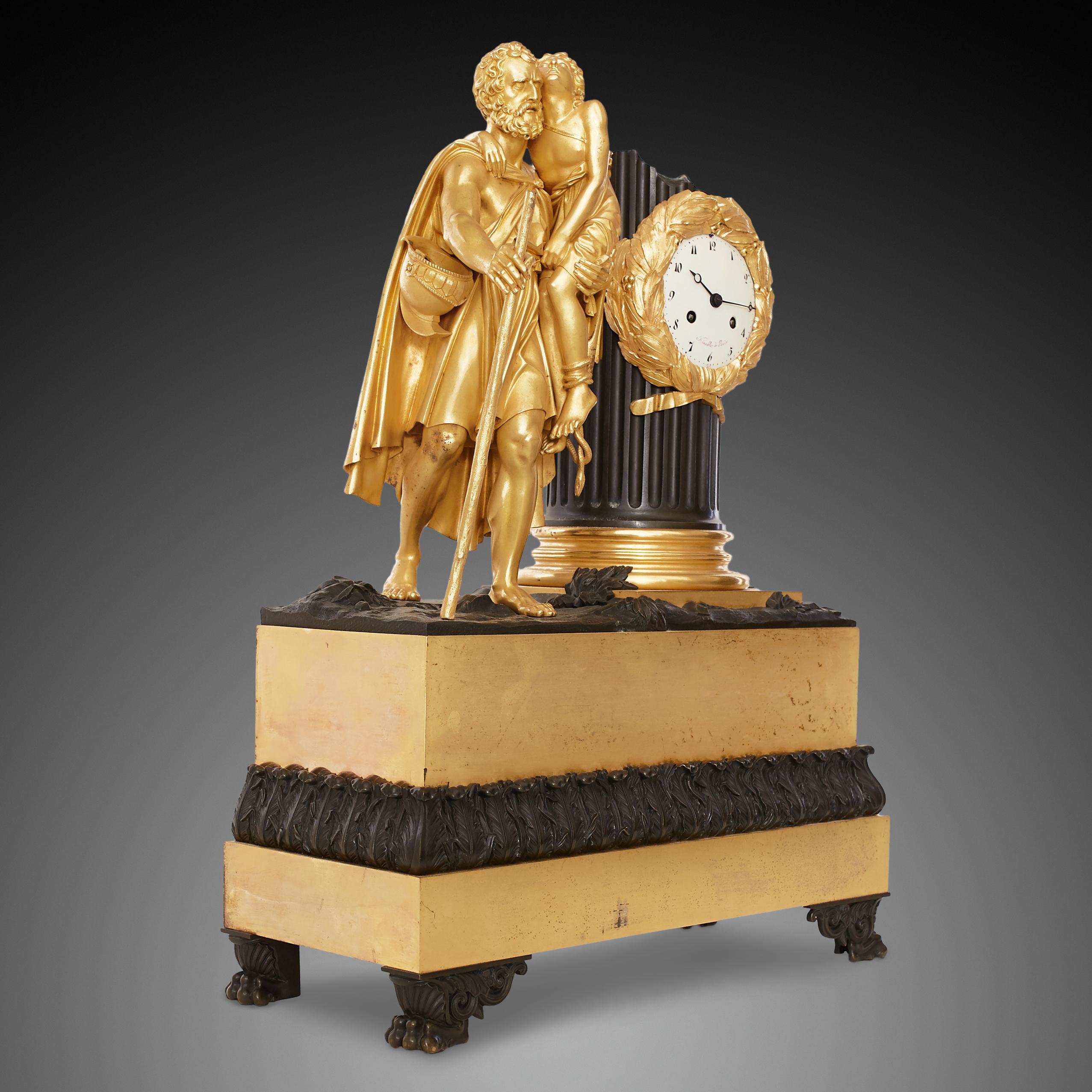 French Mantel Clock 18th Century Louis XV Period by Kinable À Paris For Sale