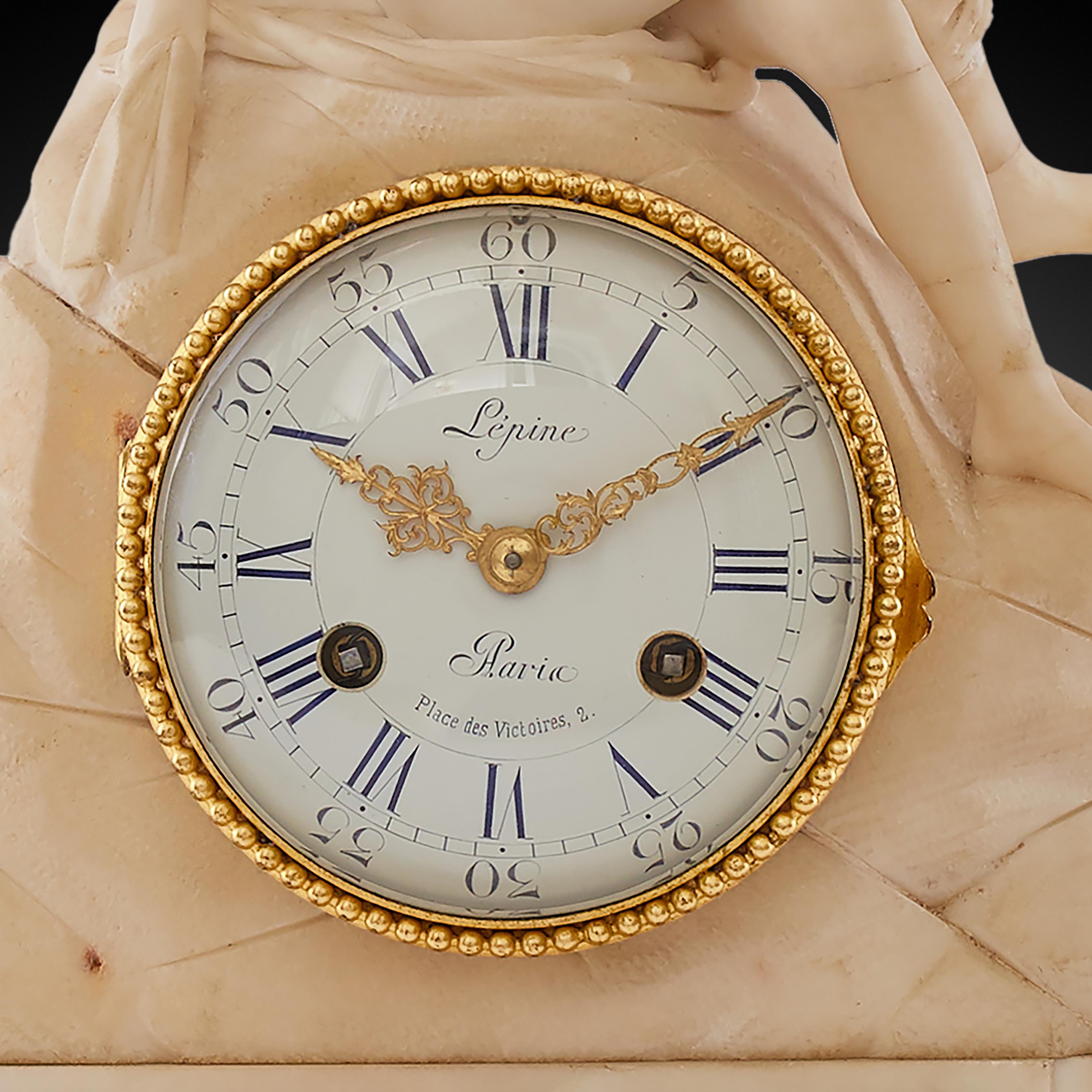 18th Century and Earlier Mantel Clock 18th Century Louis XV Period by Lepine À Paris For Sale