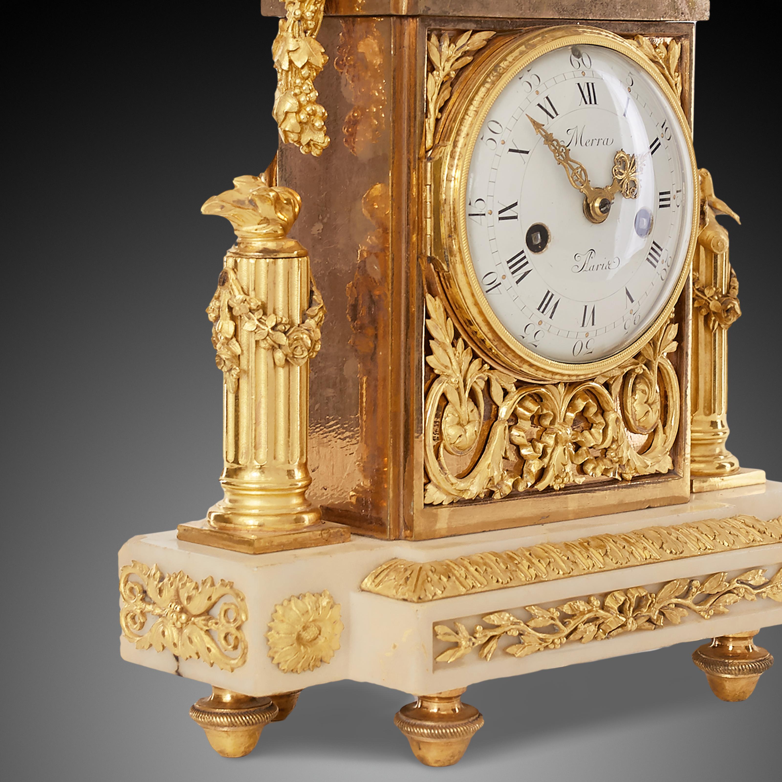 Louis XVI Mantel Clock 18th Century Louis XV Period by Merra À Paris