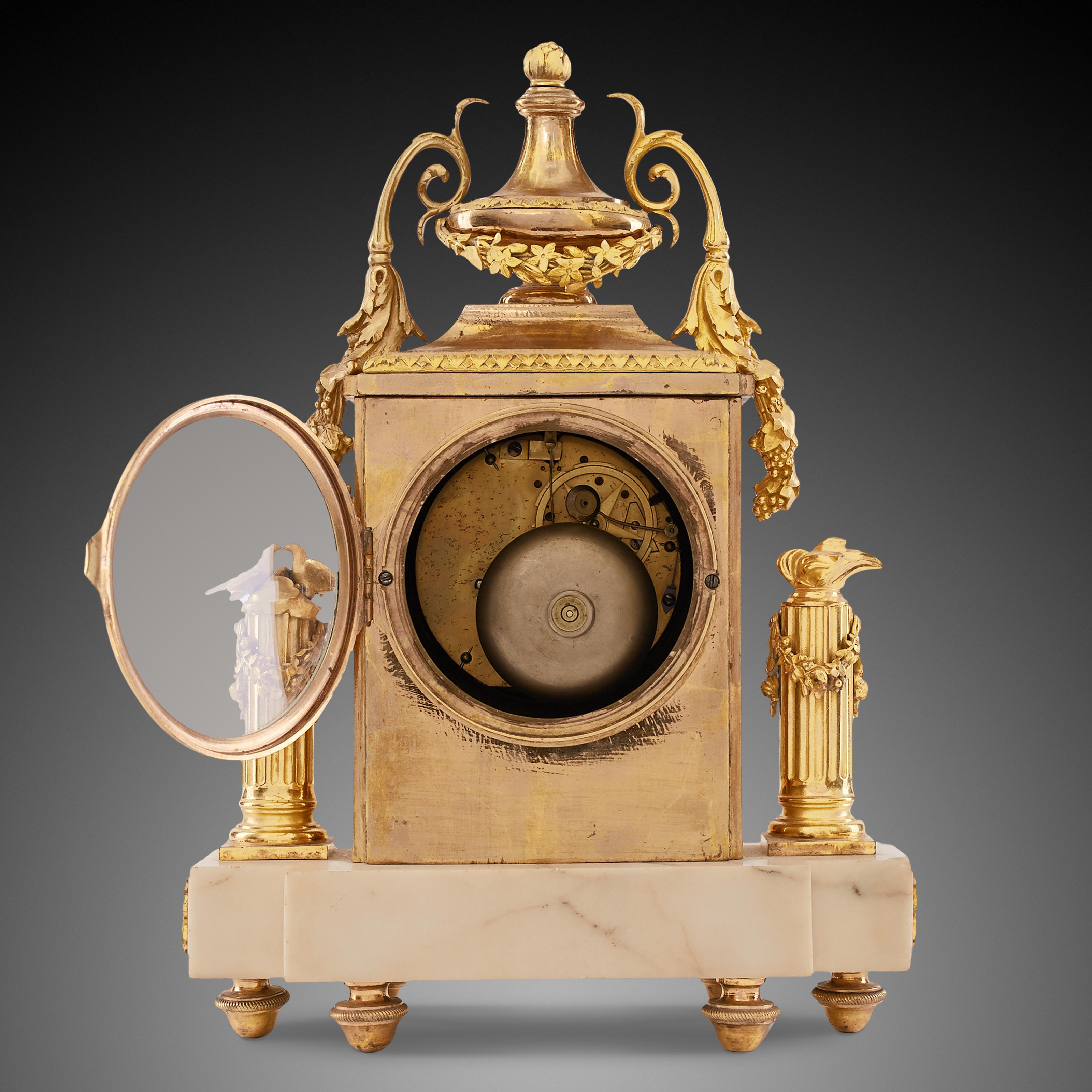 Gilt Mantel Clock 18th Century Louis XV Period by Merra À Paris