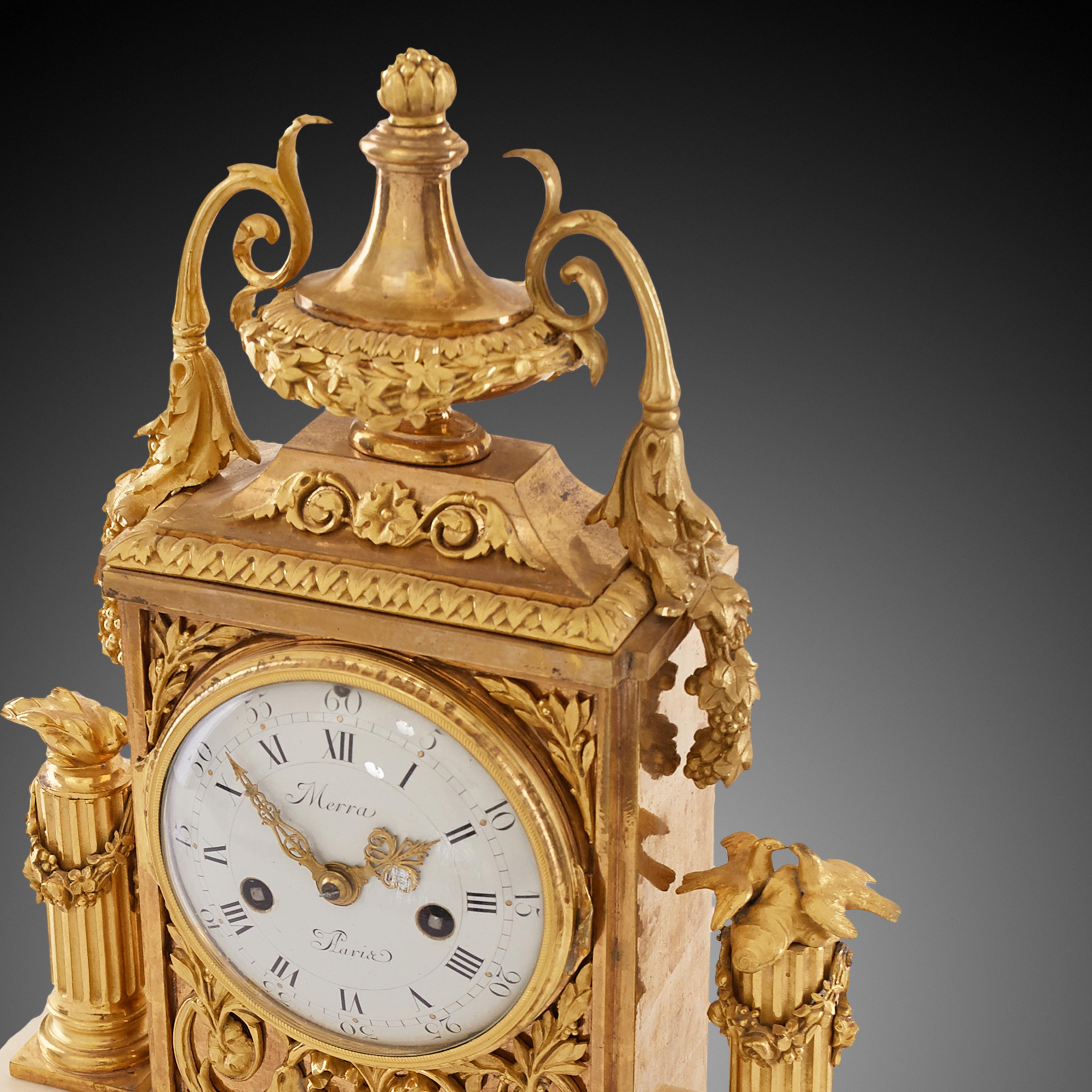 Mantel Clock 18th Century Louis XV Period by Merra À Paris 2