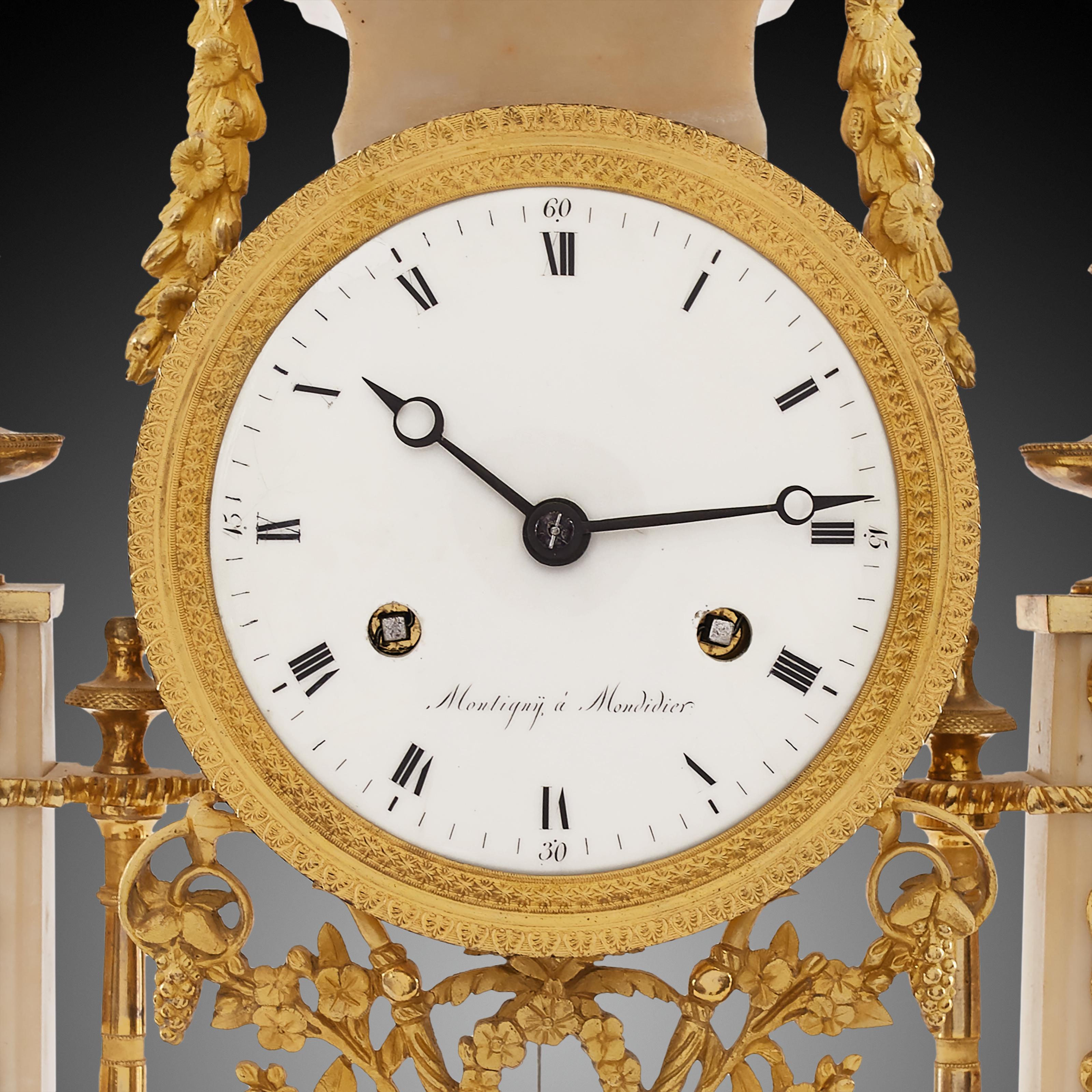 18th Century and Earlier Mantel Clock 18th Century Louis XV Period by Moutiguij À Moudidier For Sale